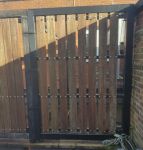Galvanised steel and wood screening