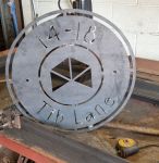 CNC cut mild steel sign