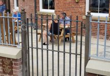 Heavy iron railings